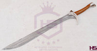 39" Damascus Orcrist Sword of Thorin (Full Tang, BR) from The Hobbit Swords with Plaque & Sheath-LOTR Swords