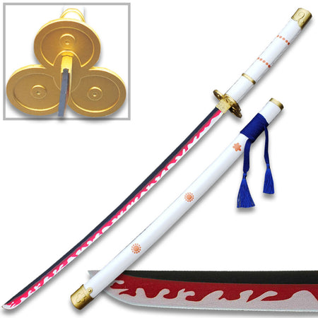 White Ame No Habakiri Enma Sword of Roronoa Zoro in Just $88 (Japanese Steel is also Available) from One Piece Swords| Japanese Samurai Sword