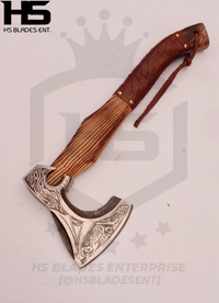 The Jörmungandr: Camping Functional Axe with Leather Sheath in Just $69-Functional Viking Axe