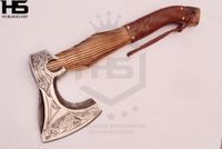 The Jörmungandr: Camping Functional Axe with Leather Sheath in Just $69-Functional Viking Axe