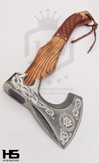 The Valknut: Battle Ready Axe with Leather Sheath-Functional Viking Axe