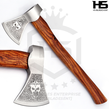 The Heathen Skull: Camping Functional Axe w/ Leather Sheath in Just $69-Functional Viking Axe