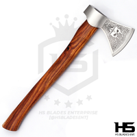 The Heathen Skull: Camping Functional Axe w/ Leather Sheath in Just $69-Functional Viking Axe