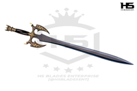 37" Kilgorin Sword Reissue (Spring Steel & D2 Steel Battle Ready Versions are Available) with Wall Plaque-Black Edition