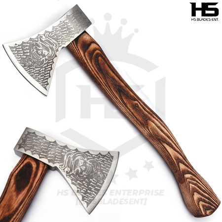 The Serpent of Hel: Camping Functional Axe in Just $69 with Leather Sheath-Functional Viking Axe