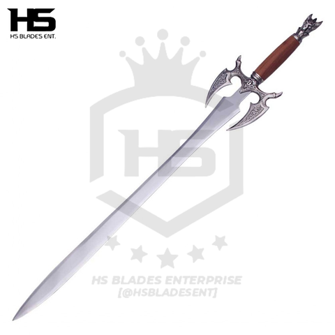 37" Kilgorin Sword Reissue (Spring Steel & D2 Steel Battle Ready Versions are Available) with Wall Plaque-Wooden Handle