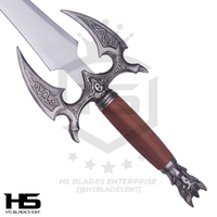 37" Kilgorin Sword Reissue (Spring Steel & D2 Steel Battle Ready Versions are Available) with Wall Plaque-Wooden Handle