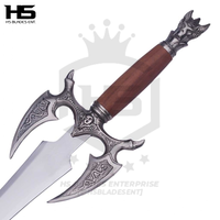 37" Kilgorin Sword Reissue (Spring Steel & D2 Steel Battle Ready Versions are Available) with Wall Plaque-Wooden Handle