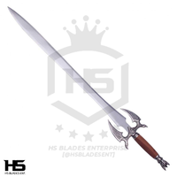 37" Kilgorin Sword Reissue (Spring Steel & D2 Steel Battle Ready Versions are Available) with Wall Plaque-Wooden Handle