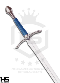 Glamdring Sword when blue comes with blue hand stitched leather on handle too  as a true Replica