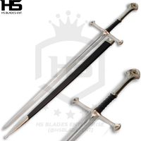 Pair of Narsil Sword & Shards of Narsil Sword in Just $111 (Battle Ready Spring Steel & D2 Steel Available) with Plaque & Scabbard from Lord of The Rings-LOTR Swords