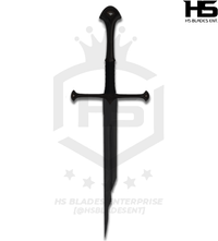 30" Handle Shard of Narsil Sword in Just $66 (Battle Ready Spring Steel & D2 Steel Available) of King Isildur from Lord of The Rings with Plaque and Sheath-Black