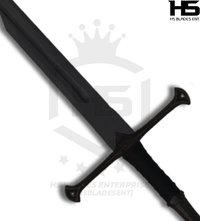 30" Handle Shard of Narsil Sword in Just $66 (Battle Ready Spring Steel & D2 Steel Available) of King Isildur from Lord of The Rings with Plaque and Sheath-Black