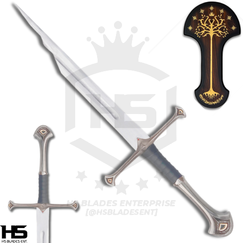 30" Handle Shard of Narsil Sword in Just $66 (Battle Ready Spring Steel & D2 Steel Available) of King Isildur from Lord of The Rings with Plaque and Sheath