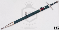 Green Strider Ranger Sword in Just $88 (Battle Ready Spring Steel & D2 Steel Available) of Aragorn from Lord of The Rings with Plaque and Scabbard-LOTR Swords