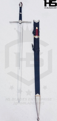 Black Strider Ranger Sword in Just $88 (Battle Ready Spring Steel & D2 Steel Available) of Aragorn from Lord of The Rings with Plaque and Scabbard-LOTR Swords