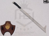 Uruk Hai Scimitar Sword in Just $59 (Battle Ready Spring Steel, Damascus & D2 Steel Versions are also Available) from Lord of The Rings with Plaque