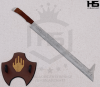 Uruk Hai Scimitar Sword in Just $59 (Battle Ready Spring Steel, Damascus & D2 Steel Versions are also Available) from Lord of The Rings with Plaque