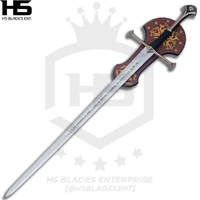 45" Anduril Narsil Sword in Just $88 (Battleready Spring Steel & D2 Steel Available) of King Aragorn II Elessar from Lord of The Rings w/ Plaque