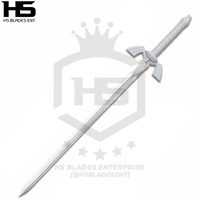 40" White Link Master Sword (Spring Steel & D2 Steel Battle Ready Version are available) with Plaque & Scabbard from The Legend of Zelda-White