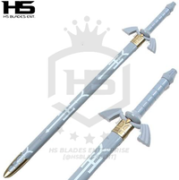 40" White Link Master Sword (Spring Steel & D2 Steel Battle Ready Version are available) with Plaque & Scabbard from The Legend of Zelda-White