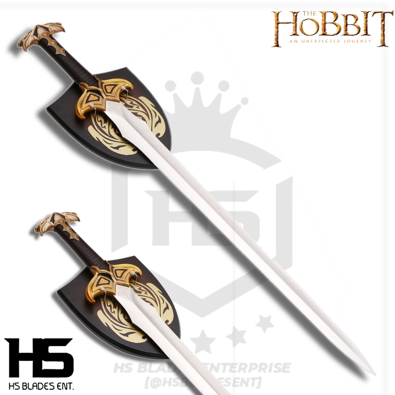 38" Sword Of Bard The Bowman (Battleready Spring Steel & D2 Steel versions are Available) with Plaque from The Hobbit-No Etching