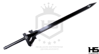 SAO Elucidator Sword of Kirito Just $77 (Battle Ready Spring Steel, Damascus & D2 Steel Versions are also Available) from Sword Art Online SAO with Plaque & Sheath-SAO Replica