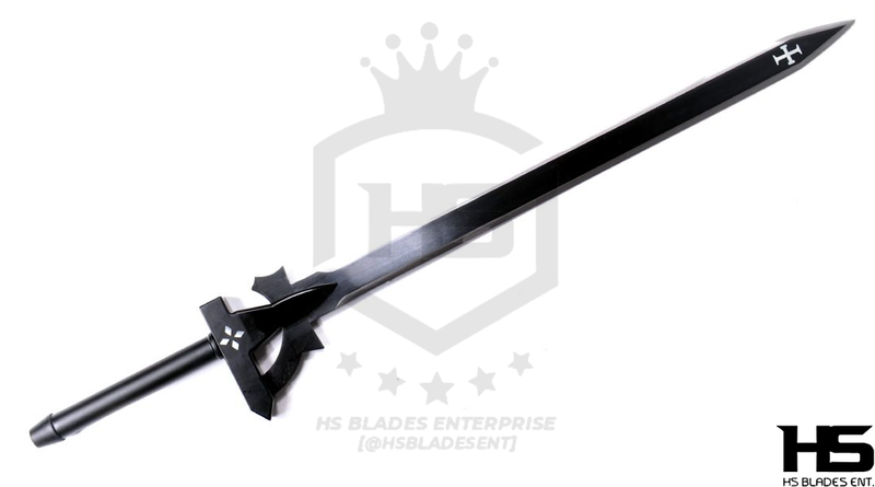SAO Elucidator Sword of Kirito Just $77 (Battle Ready Spring Steel, Damascus & D2 Steel Versions are also Available) from Sword Art Online SAO with Plaque & Sheath-SAO Replica