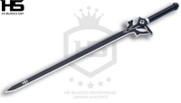 SAO Elucidator Sword of Kirito Just $77 (Battle Ready Spring Steel, Damascus & D2 Steel Versions are also Available) from Sword Art Online SAO with Plaque & Sheath-SAO Replica