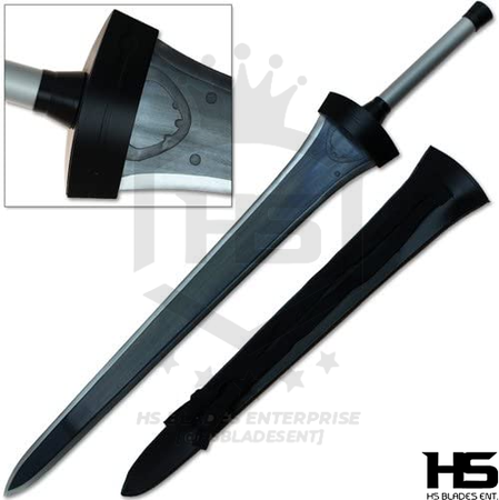 SAO Black Iron Greatsword of Kirito Just $77 (Battle Ready Spring Steel, Damascus & D2 Steel Versions are also Available) from Sword Art Online SAO with Plaque & Sheath-SAO Replica