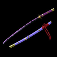 Purple Ame No Habakiri Enma Sword of Roronoa Zoro in $88 (Japanese Steel is also Available) from One Piece Swords| Japanese Samurai Sword | Type II