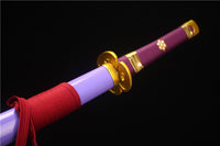 Purple Ame No Habakiri Enma Sword of Roronoa Zoro in $88 (Japanese Steel is also Available) from One Piece Swords| Japanese Samurai Sword | Type III