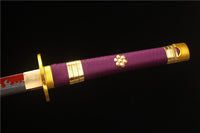 Purple Ame No Habakiri Enma Sword of Roronoa Zoro in $88 (Japanese Steel is also Available) from One Piece Swords| Japanese Samurai Sword | Type III
