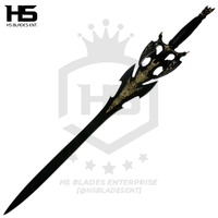 37" Kilgorin Darkness Sword (Spring Steel & D2 Steel Battle Ready Versions are Available) with Wall Plaque-Black Edition
