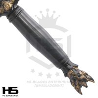 37" Kilgorin Darkness Sword (Spring Steel & D2 Steel Battle Ready Versions are Available) with Wall Plaque-Black Edition