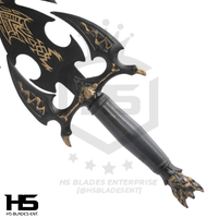 37" Kilgorin Darkness Sword (Spring Steel & D2 Steel Battle Ready Versions are Available) with Wall Plaque-Black Edition