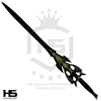 37" Kilgorin Darkness Sword (Spring Steel & D2 Steel Battle Ready Versions are Available) with Wall Plaque-Black Edition