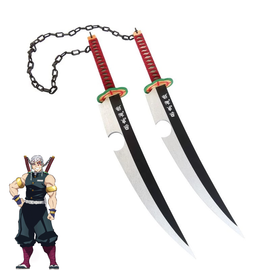 Amber Nichirin Blade Twin Sword in Just $111 (Japanese Steel is Available) of Tengen Uzui from Demon Slayer Swords | Japanese Samurai Sword