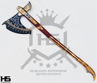 Ragnarok Leviathan Axe of Kratos Axe from God of War Axe (BR D2 & Damascus Steels available)-Kratos Axe