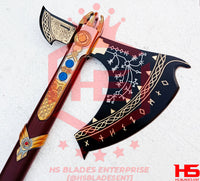 Ragnarok Leviathan Axe of Kratos Axe from God of War Axe (BR D2 & Damascus Steels available)-Kratos Axe