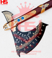 Ragnarok Leviathan Axe of Kratos Axe from God of War Axe (BR D2 & Damascus Steels available)-Kratos Axe