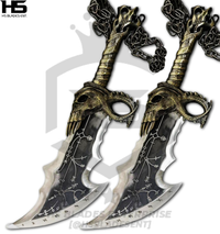 22" Pair of Blade of Chaos Knives of Kratos from God of War (Spring Steel & D2 Steel versions are Available) from God of War Knives Level 6 Type II | Kratos Knives