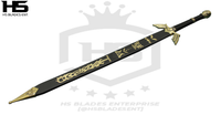 43" Link Ornate Prophecy Hero Sword (Spring Steel & D2 Steel Battle Ready Version are available) from The Legend of Zelda with Scabbard-Black