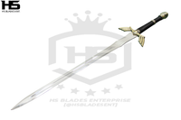 43" Link Ornate Prophecy Hero Sword (Spring Steel & D2 Steel Battle Ready Version are available) from The Legend of Zelda with Scabbard-Black