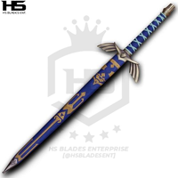 43" Link Ornate Prophecy Hero Sword (Spring Steel & D2 Steel Battle Ready Version are available) from The Legend of Zelda with Scabbard-Blue