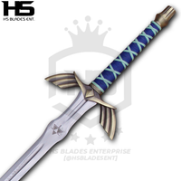 43" Link Ornate Prophecy Hero Sword (Spring Steel & D2 Steel Battle Ready Version are available) from The Legend of Zelda with Scabbard-Blue