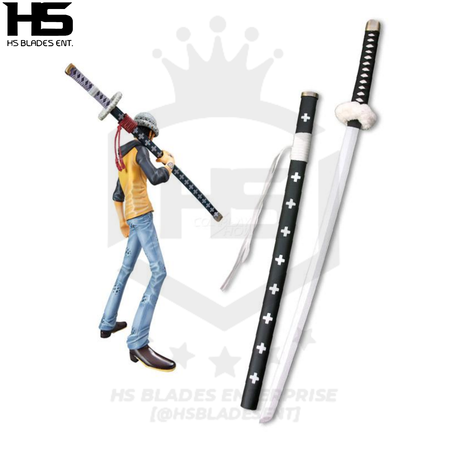 Kikoku Katana Sword of Trafalgar Law in Just $88 (Japanese Steel is also Available) from One Piece-Black & White | Japanese Samurai Sword