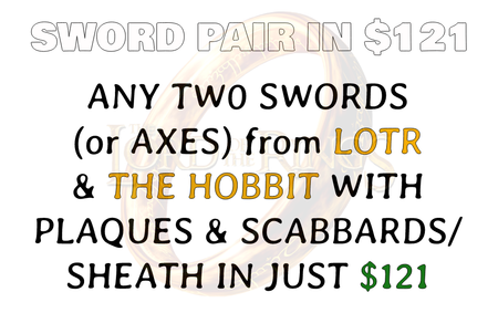 Discount Offer Custom Pairing of Any Two LOTR Swords with Plaque & Scabbards in Just $121 (BR Spring Steel is also available)-LOTR Swords