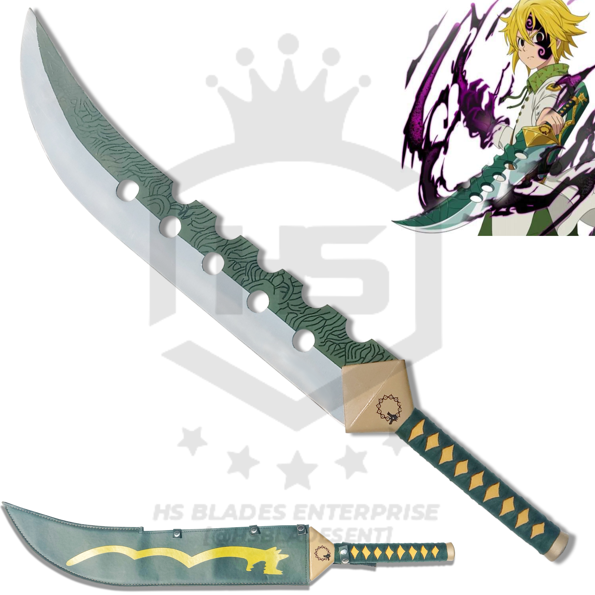 lostvayne meliodas gear Full Tang Lostvayne Sword of Meliodas (D2 & Spring Steels are also available) – HS Blades Enterprise