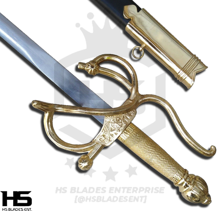 37" Gold Rapier Sword of Wednesday in Just $88 (Spring Steel & D2 Steel versions are Available) from Wednesday Addams-Rapier Swords